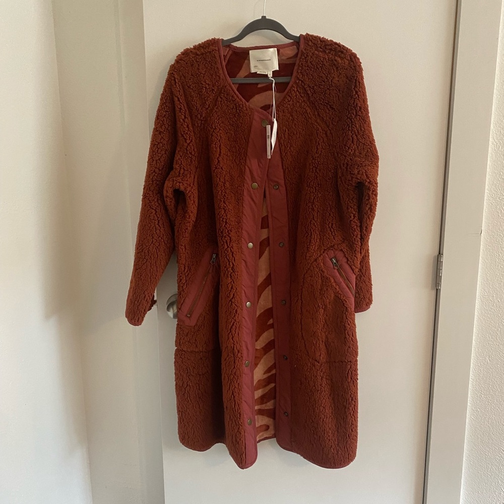 Anthropologie Margot Reversible Sherpa Coat